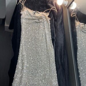 Zara Silver Sequin Mini Dress